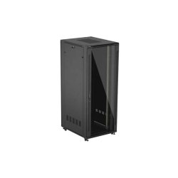 RACK CABINET 19" FREE-STANDING 42U/800X1000 (FLAT PACK) WITH GLASS DOOR BLACK LANBERG