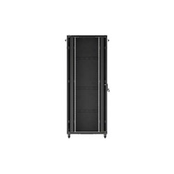 RACK CABINET 19" FREE-STANDING 42U/800X1000 (FLAT PACK) WITH GLASS DOOR BLACK LANBERG