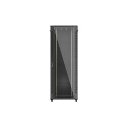 RACK CABINET 19" FREE-STANDING 47U/800X1000 (FLAT PACK) WITH GLASS DOOR BLACK LANBERG