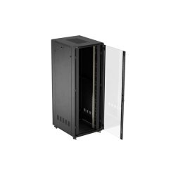 RACK CABINET 19" FREE-STANDING 47U/800X1000 (FLAT PACK) WITH GLASS DOOR BLACK LANBERG