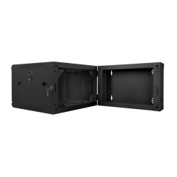 RACK CABINET 19" DOUBLE-SECTION WALL-MOUNT 6U/600X600 (FLAT PACK) BLACK LANBERG