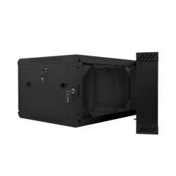 RACK CABINET 19" DOUBLE-SECTION WALL-MOUNT 6U/600X600 (FLAT PACK) BLACK LANBERG
