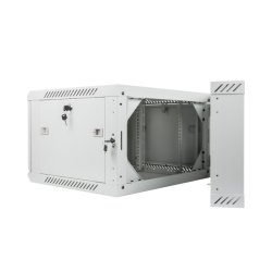 RACK CABINET 19" DOUBLE-SECTION WALL-MOUNT 6U/600X600 (FLAT PACK) GREY LANBERG