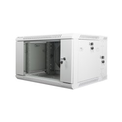 RACK CABINET 19" DOUBLE-SECTION WALL-MOUNT 6U/600X600 (FLAT PACK) GREY LANBERG