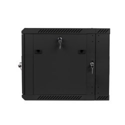 RACK CABINET 19" DOUBLE-SECTION WALL-MOUNT 9U/600X600 (FLAT PACK) BLACK LANBERG