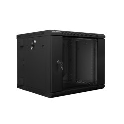 RACK CABINET 19" DOUBLE-SECTION WALL-MOUNT 9U/600X600 (FLAT PACK) BLACK LANBERG