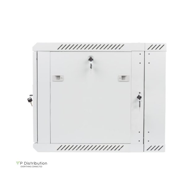 RACK CABINET 19" DOUBLE-SECTION WALL-MOUNT 9U/600X600 (FLAT PACK) GREY LANBERG