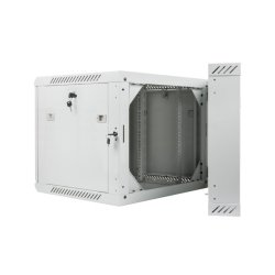 RACK CABINET 19" DOUBLE-SECTION WALL-MOUNT 9U/600X600 (FLAT PACK) GREY LANBERG