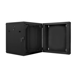 RACK CABINET 19" DOUBLE-SECTION WALL-MOUNT 12U/600X600 (FLAT PACK) BLACK LANBERG
