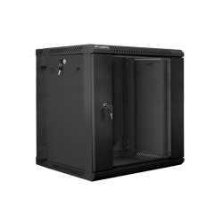 RACK CABINET 19" DOUBLE-SECTION WALL-MOUNT 12U/600X600 (FLAT PACK) BLACK LANBERG