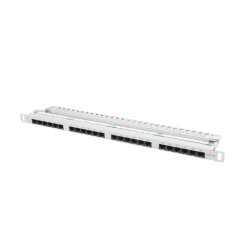 PATCH PANEL 24 PORT 0.5U 19" CAT.5E UTP WITH CABLE ORGANIZER GREY LANBERG