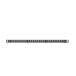 PATCH PANEL 24 PORT 0.5U 19" CAT.5E FTP WITH CABLE ORGANIZER SHIELDED BLACK LANBERG