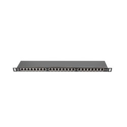 PATCH PANEL 24 PORT 0.5U 19" CAT.5E FTP WITH CABLE ORGANIZER SHIELDED BLACK LANBERG