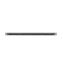 PATCH PANEL 24 PORT 0.5U 19" CAT.6 UTP WITH CABLE ORGANIZER BLACK LANBERG