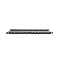 PATCH PANEL 24 PORT 0.5U 19" CAT.6 UTP WITH CABLE ORGANIZER BLACK LANBERG
