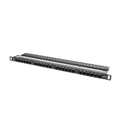 PATCH PANEL 24 PORT 0.5U 19" CAT.6 UTP WITH CABLE ORGANIZER BLACK LANBERG