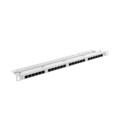 PATCH PANEL 24 PORT 0.5U 19" CAT.6 UTP WITH CABLE ORGANIZER GREY LANBERG