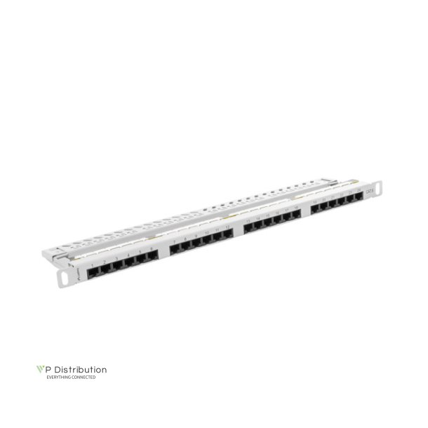 PATCH PANEL 24 PORT 0.5U 19" CAT.6 UTP WITH CABLE ORGANIZER GREY LANBERG