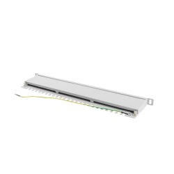 PATCH PANEL 24 PORT 0.5U 19" CAT.6 FTP WITH CABLE ORGANIZER SHIELDED GREY LANBERG