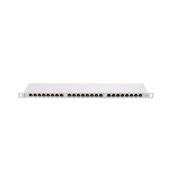 PATCH PANEL 24 PORT 0.5U 19" CAT.6 FTP WITH CABLE ORGANIZER SHIELDED GREY LANBERG