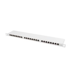 PATCH PANEL 24 PORT 0.5U 19" CAT.6 FTP WITH CABLE ORGANIZER SHIELDED GREY LANBERG