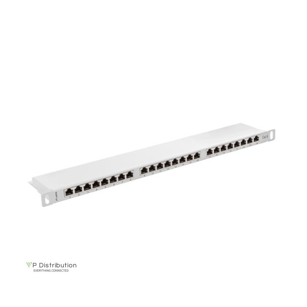 PATCH PANEL 24 PORT 0.5U 19" CAT.6 FTP WITH CABLE ORGANIZER SHIELDED GREY LANBERG