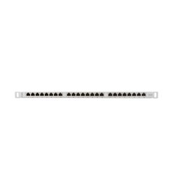 PATCH PANEL 24 PORT 0.5U 19" CAT.6 FTP WITH CABLE ORGANIZER SHIELDED GREY LANBERG