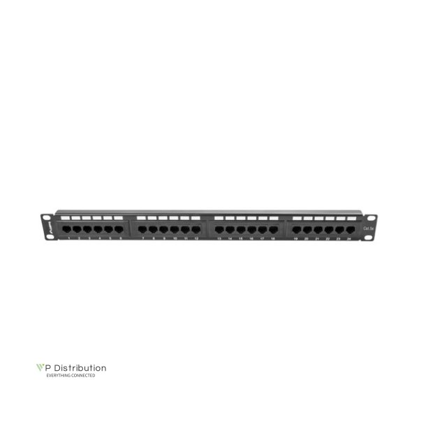 PATCH PANEL 24 PORT 1U 19" CAT.5E UTP BLACK LANBERG