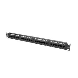 PATCH PANEL 24 PORT 1U 19" CAT.5E UTP BLACK LANBERG