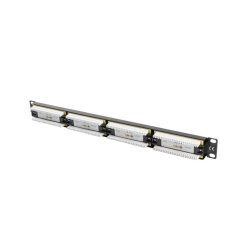 PATCH PANEL 24 PORT 1U 19" CAT.5E UTP BLACK LANBERG