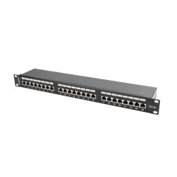 PATCH PANEL 24 PORT 1U 19" CAT.5E FTP WITH CABLE ORGANIZER SHIELDED BLACK LANBERG