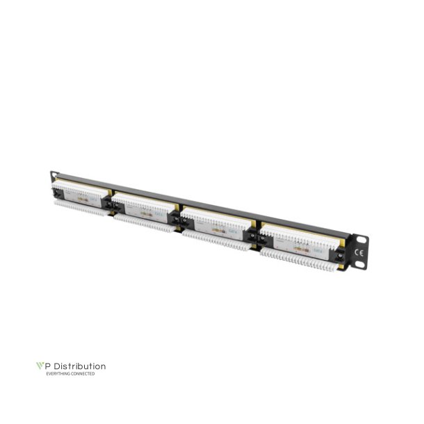 PATCH PANEL 24 PORT 1U 19" CAT.6 UTP BLACK LANBERG