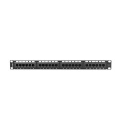 PATCH PANEL 24 PORT 1U 19" CAT.6 UTP BLACK LANBERG