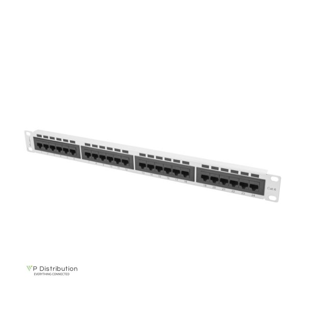 PATCH PANEL 24 PORT 1U 19" CAT.6 UTP GREY LANBERG