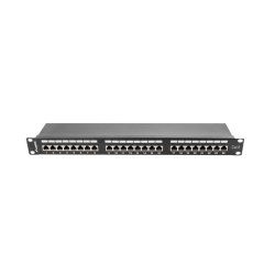 PATCH PANEL 24 PORT 1U 19" CAT.6 FTP WITH CABLE ORGANIZER SHIELDED BLACK LANBERG
