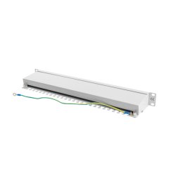PATCH PANEL 24 PORT 1U 19" CAT.6 FTP WITH CABLE ORGANIZER SHIELDED GREY LANBERG