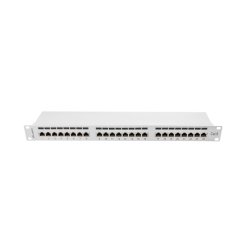PATCH PANEL 24 PORT 1U 19" CAT.6 FTP WITH CABLE ORGANIZER SHIELDED GREY LANBERG