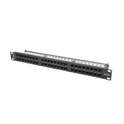 PATCH PANEL 48 PORT 1U 19" CAT.5E UTP BLACK LANBERG
