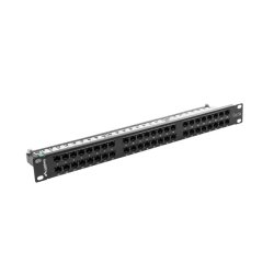 PATCH PANEL 48 PORT 1U 19" CAT.5E UTP BLACK LANBERG