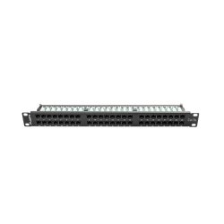 PATCH PANEL 48 PORT 1U 19" CAT.5E UTP BLACK LANBERG