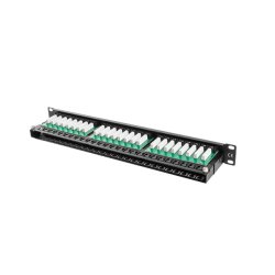 PATCH PANEL 48 PORT 1U 19" CAT.5E UTP BLACK LANBERG