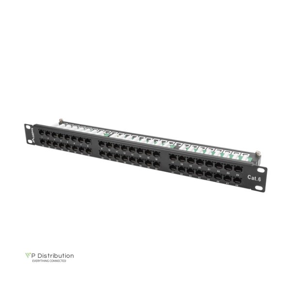 PATCH PANEL 48 PORT 1U 19" CAT.6 UTP BLACK LANBERG