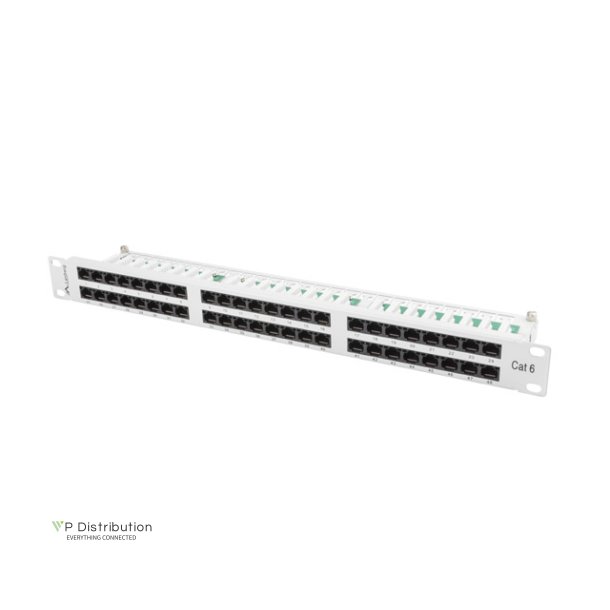 PATCH PANEL 48 PORT 1U 19" CAT.6 UTP GREY LANBERG