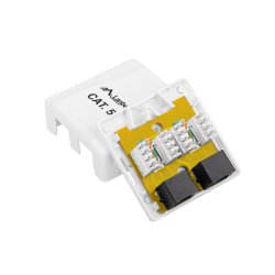 SURFACE-MOUNT BOX CAT.5E UTP UNSHIELDED 2X RJ45 WHITE LANBERG