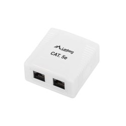 SURFACE-MOUNT BOX CAT.5E UTP UNSHIELDED 2X RJ45 WHITE LANBERG