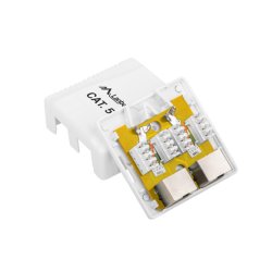 SURFACE-MOUNT BOX CAT.5E FTP SHIELDED 2X RJ45 WHITE LANBERG