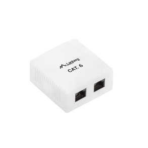SURFACE-MOUNT BOX CAT.6 UTP UNSHIELDED 2X RJ45 WHITE LANBERG