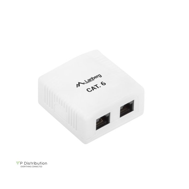 SURFACE-MOUNT BOX CAT.6 UTP UNSHIELDED 2X RJ45 WHITE LANBERG