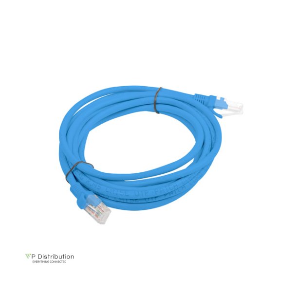 PATCHCORD CAT.5E UTP 3M BLUE FLUKE PASSED LANBERG