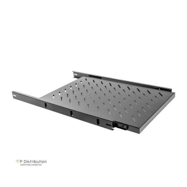 SLIDING SHELF FOR 19" RACK CABINETS 1U/465X750MM MAX LOAD CAPACITY UP TO 60KG BLACK LANBERG